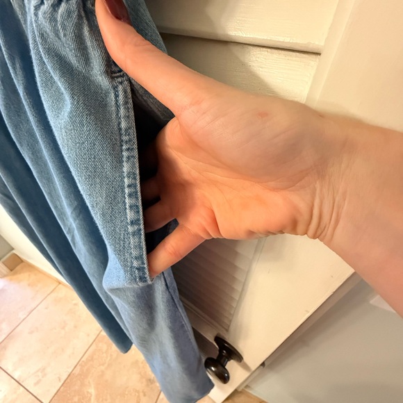 GAP Light Blue Denim Sleeveless Maxi Dress - Picture 6 of 8